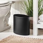 mDesign Stainless Steel Metal Oval Trash Can, 7.9 Liter/2.09 Gallon Wastebasket - Image 2