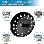 KONE Black Sink Basket Strainer Drain Stopper, 2 Pack Stainless Steel Matte - Image 5