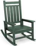 SEWALL HDPE Rocking Chair, Oversized Outdoor Rocking Chair for Adults, Patio Rocker for Porch, Green by SERWALL