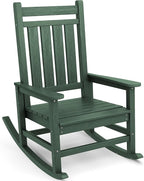 SEWALL HDPE Rocking Chair, Oversized Outdoor Rocking Chair for Adults, Patio Rocker for Porch, Green by SERWALL