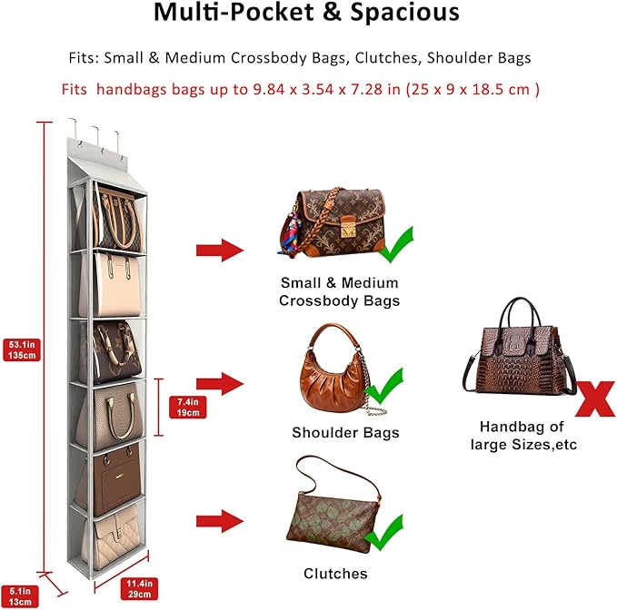 Lirex Over The Door Purse Organizer & Purse Shelf - Image 2