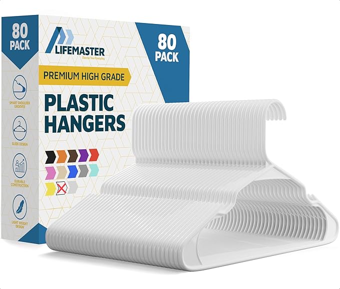 Lifemaster Plastic Clothes Hanger Set by LIFEMASTER