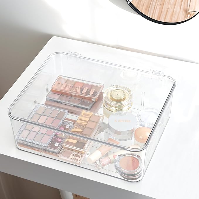Clear Storage Container Drawer Organzier Dividers, Removable Divided Plastic - Image 4