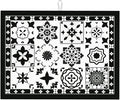 Retro Black Pattern Dish Drying Mat 18x24 by indokyeyqaz