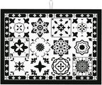 Retro Black Pattern Dish Drying Mat 18x24 by indokyeyqaz