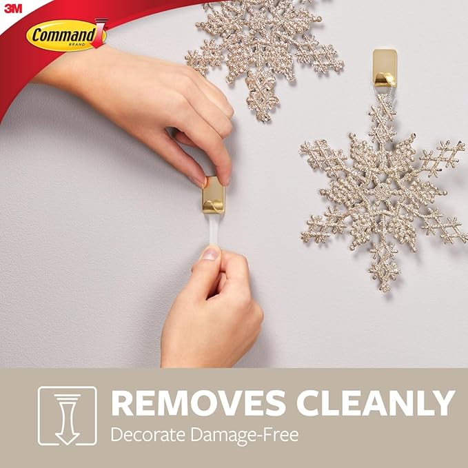 Command Small Metallic Hooks Brass Color, 4 Hooks and 5 Strips, Damage-Free - Image 5