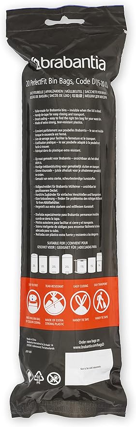 Brabantia PerfectFit Trash Bags Thick Plastic Trash Can Liners - Image 3