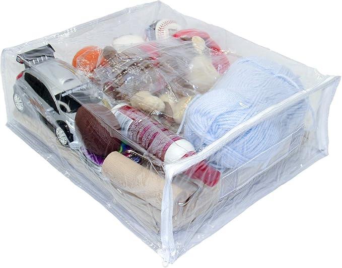 2-Pack Heavy Duty Vinyl Zippered Closet Square Storage Bags - Image 2