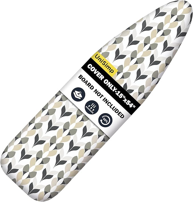 Ironing Board Cover and Pad 15"x54" Extra Thick Natural Cotton, Scorch and by UniSimp