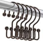 Titanker Shower Curtain Hooks Bronze, Minimalist Simple Double Glide Shower by Titanker