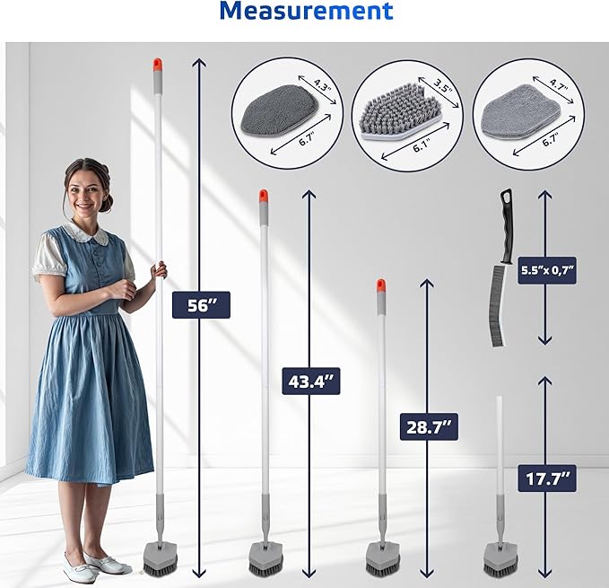 DSV Standard Tile Tub Scrubber Brush Shower Scrubber - Image 2