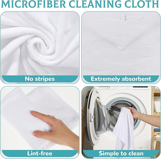 6 Pcs Extra Large Microfiber Cleaning Cloth Reusable Microfiber Towels Thick - Image 3