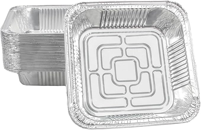 Non-Stick Disposable Air Fryer Aluminum Foil Liners Square 50PCS, Oil-Proof by ANQIA