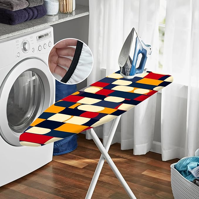 Nuxovilar Abstract Colorful Geometric Blocks Ironing Board Cover, This Cover - Image 6