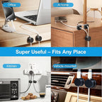 6pcs Magnetic Cable Clips, 360° Swiveling Adhesive Cable Organizer - Image 7