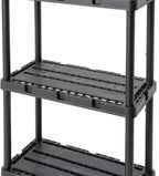 Gracious Living 3 Shelf Knect-A-Shelf Solid Light Duty Storage Unit 12 x 24 x 33" Organizer for Home, Garage, Basement & Laundry, Black - Image 9