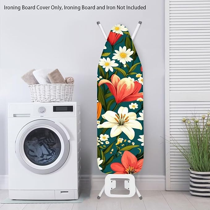 Narcissus Cover for Ironing Board 15x54 Inch Standard Size Flower Print Iron - Image 3