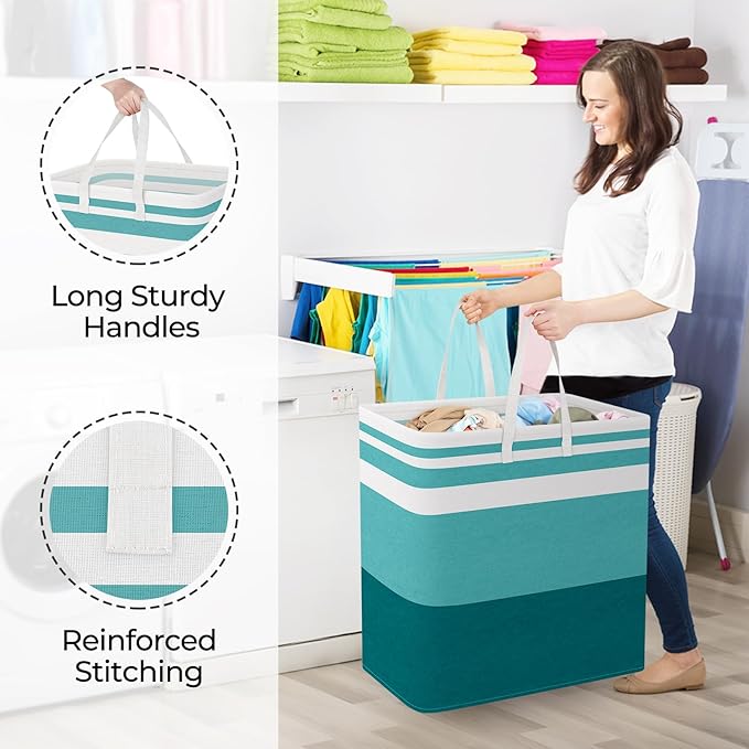 StorageRight Large Collapsible Laundry Basket Hamper - Image 4