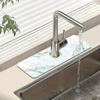 Marble Pattern Kitchen Sink Splash Guard Faucet Mat Gray Gold Marble Super by Unknown