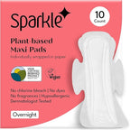 Sparkle Sanitary Pads for Women Overnight, Plant-Based Maxi Pads by Sparkle