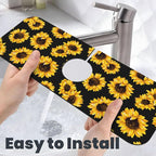Sunflowers Black Vintage Paingting Kitchen Sink Splash Guard Faucet Mat 1 Pcs - Image 6
