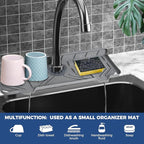 BFONS Silicone Faucet Handle Drip Catcher Drying Tray Mat Dish Soap Sponge - Image 3
