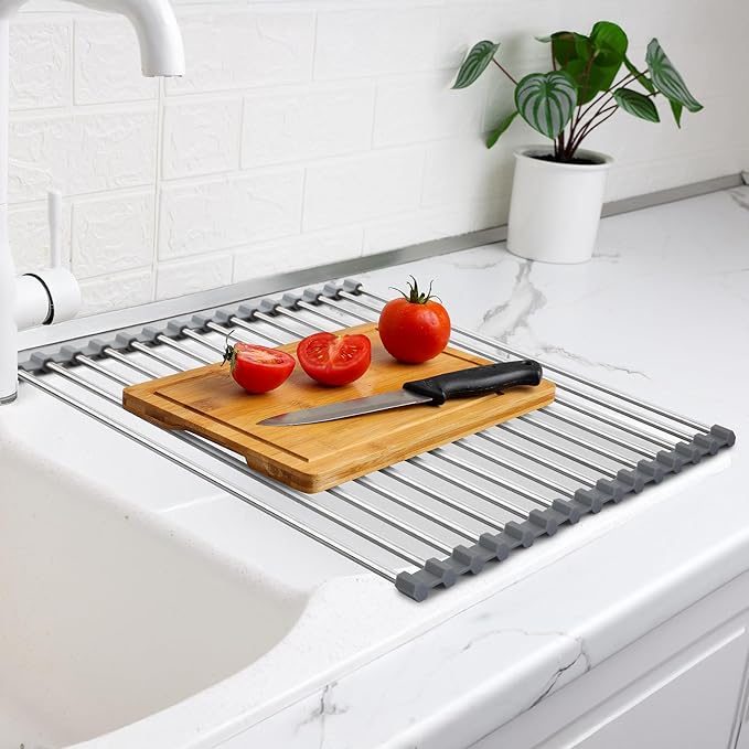 Zulay Kitchen 17.5” x 12” Roll Up Dish Drying Rack - Image 6