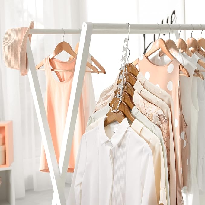 HOUSE DAY 10.5 Inch Closet Space Saving Wardrobe Clothing Magic Hangers - Image 8