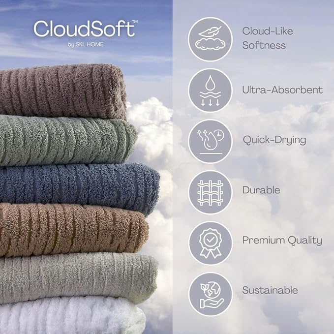 SKL Home CloudSoft Cotton Luxury 2-Piece Hand Towel Set - Image 3
