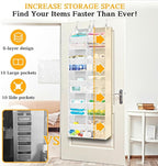 Over The Door Organizer 5 Tiers, Extra Large Behind Door Storage of 10 - Image 3