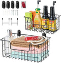Wire Storage Basket 2 Packs, Wall Mounted Kitchen Bathroom, Hanging Cabinet by JUNCHUCHERRY