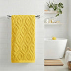 Artoid Mode 1 Pc Yellow 3D Diamond Grid Jacquard Hand Towels - Image 2