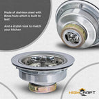 Highcraft 9763 Kitchen Sink Stainless Steel Drain Assembly - Image 3