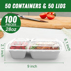 50 Pack 28 oz Meal Prep Containers Reusable - Image 2