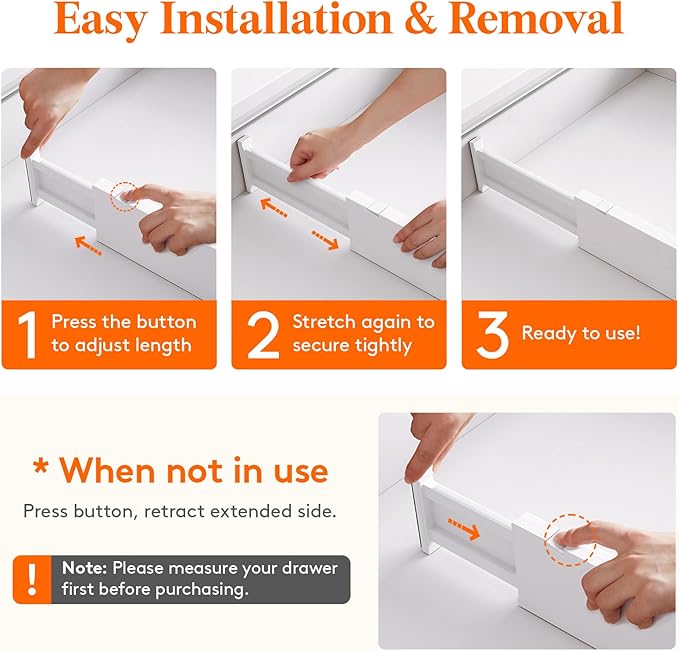 Lifewit 16 Pack 4" High Drawer Dividers 28-43.5cm/11-17" Adjustable Drawer - Image 4
