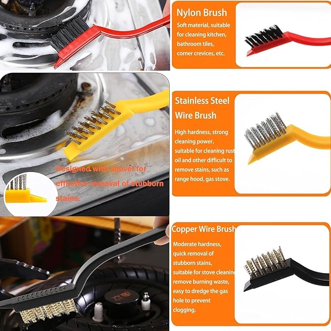 19Pcs Crevice Cleaning Brush Set, Hard Bristle Cleaning Brush，Multi Purpose Gap - Image 5
