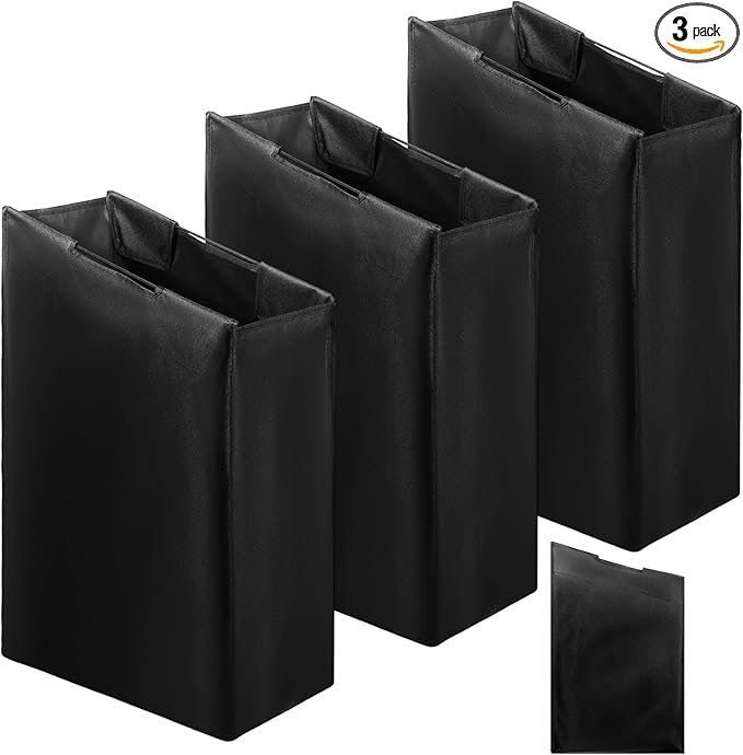 3 Pcs Black Hypotenuse Laundry Sorter Replacement Bags Hamper Cart Removable by HOFURME