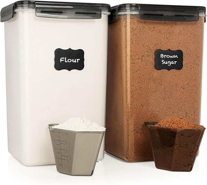 WHITE FEATHER SUPPLIES 2 PC Large Flour Sugar Storage Containers by WhiteFeather