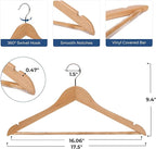 JS Hanger Wooden Coat Hangers, 20 Pack High Grade 17.5 Inch Wood Suit Hangers - Image 6