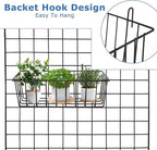 8Pcs Wire Basket, Grid Panel Hanging Wire Baskets, - Image 4