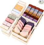 Criusia Underwear Sock Drawer Organizer Dividers 8 Set, Foldable Dresser Closet by Criusia