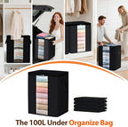 SpaceWhisper 4 Pack 100L Clothes Storage, Foldable Thick Fabric Blanket Storage - Image 6