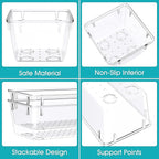 28 PCS Clear Plastic Drawer Organizers Set, 4 Size Desk Drawer Organizer Trays - Image 3