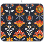 Floral Pattern Traditional Folk Art Dish Drying Mat - Image 8