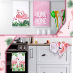 Geyoga 6 Pcs Spring Floral Kitchen Towels Flamingo Dish Hand Towels Sunflower - Image 2