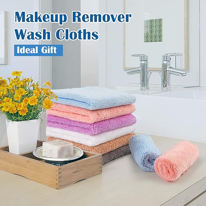 Orighty Makeup Remover Cloths, Soft & Washable Coral Fleece Microfiber - Image 5
