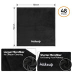 Makeup Remover Cloth, 48 Pack Black Facial Wash Cloths, Soft Coral Fleece - Image 4