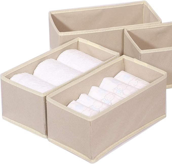 DIOMMELL 6 Pack Foldable Cloth Storage Box Closet Dresser Drawer Organizer - Image 6