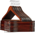 Casafield - 20 Walnut Wooden Suit Hangers - Premium Lotus Wood by Casafield