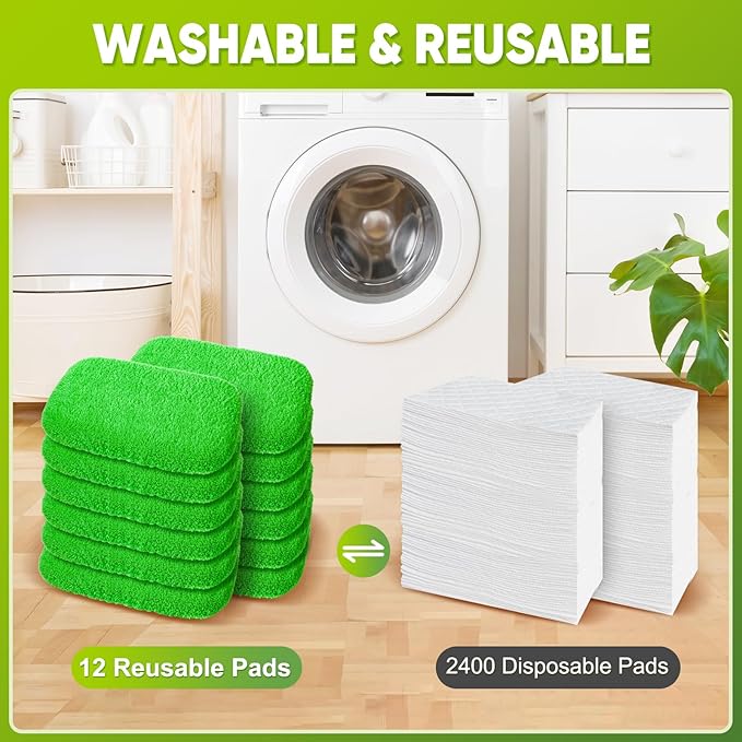 12-Pack Reusable Mop Pads Compatible - Image 5